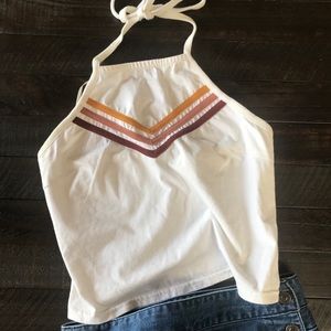 WHITE HALTER STYLE TANK TOP